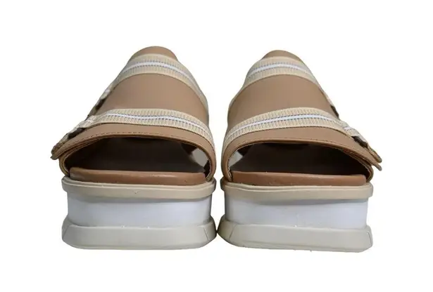 Sorel  Womens 9 Joanie III Wedge Slide Sandal in Honest Beige & Chalk NEW