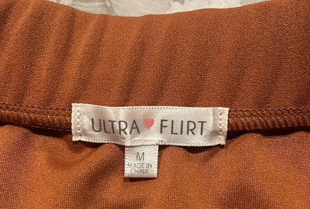 Ultra Flirt Amber Brown Pleated Pull On Fashion Skirt, Juniors' Size M New w/Tag