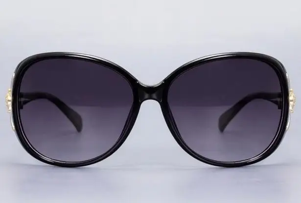 Black & Gold Oversized Sunglasses Polarized New with Case