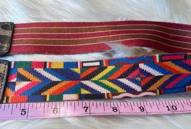 Colorful Bohemian Camera/Guitar Strap with Leopard Accents Blue