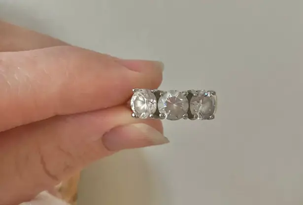 18KGE Three Stone Gold Engagement Ring “Autumn” Elegant Classic Neutral Feminine Jewelry