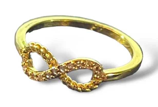 Infinity Diamond CZ Petite Gold Ring Size 6