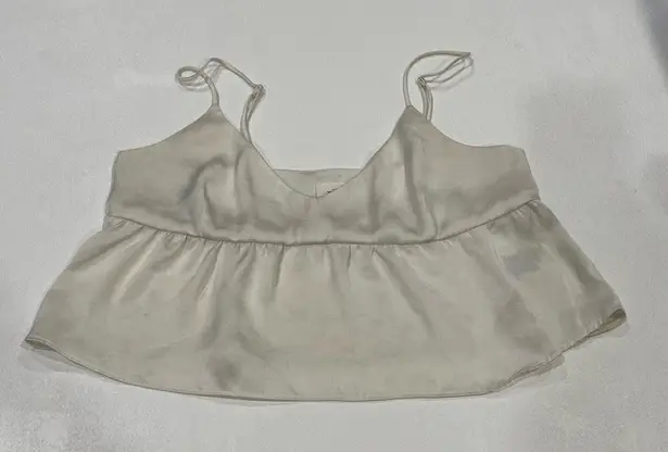 Wilfred Aritzia Satin Babydoll Cami Ivory White Tank Top Size XS