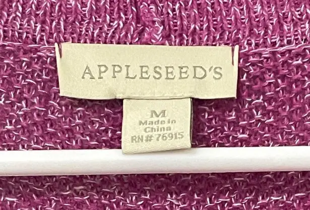 appleseed's Appleseed’s Open Cardigan Sweater Size M Medium Raspberry Marl Pockets Cozy