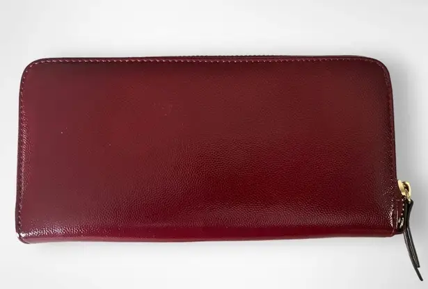 Anne Klein  Dark Red Wallet With Bow Embellishment Zipper Closure‎ | EUC