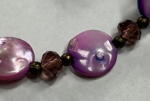 Assorted Stretch Bracelets 3 Piece Shades of Purple Dangle Charms Cross Crown