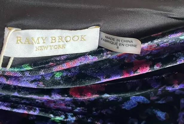 Ramy Brook Printed Velour Malbec Miniskirt