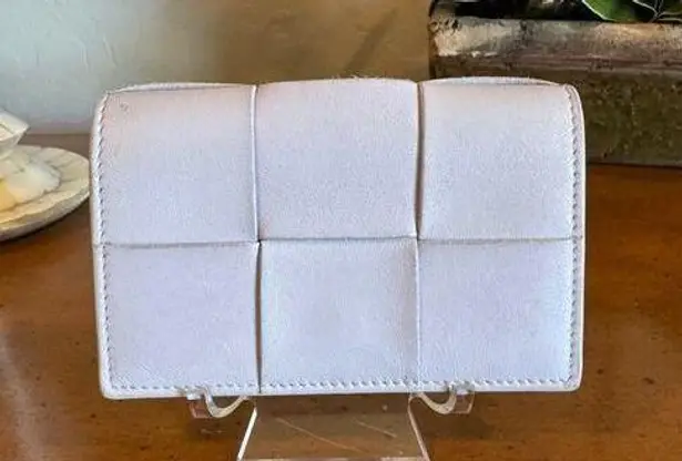 Bottega Veneta Maxi Intrecciato Card Holder Small Wallet Purple Lambskin