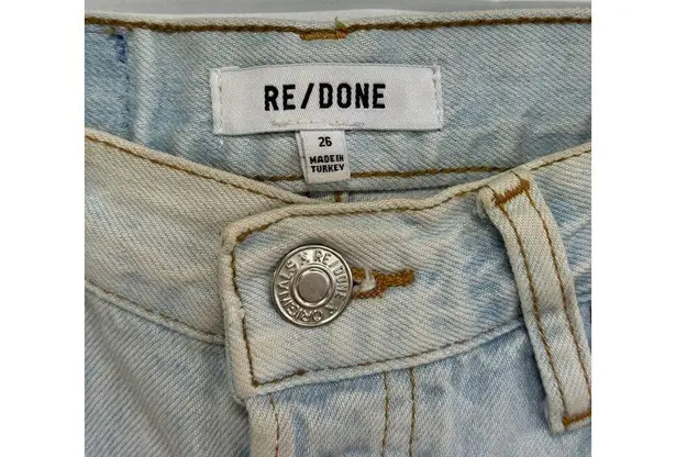 RE/DONE  Originals High Rise Loose Denim Straight Jeans Bleach Destroyed Women 26