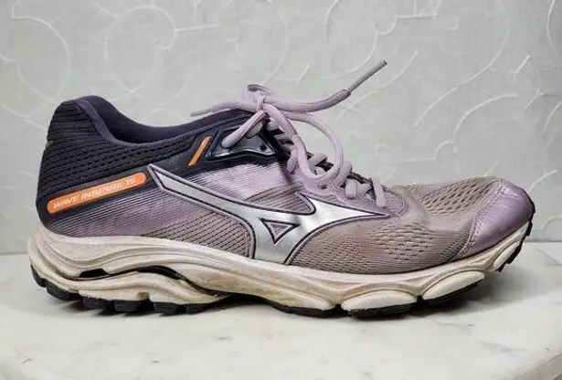 Mizuno Wave Inspire 15 Running Shoes Womens 10 Lavender Mesh Upper Athletic