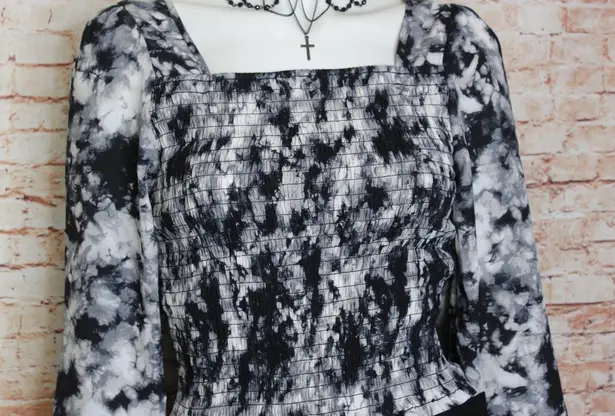 Good Luck Gem GLG | Square Neck Tye Die L/S Blouse