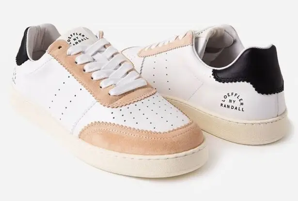 Loeffler Randall Keeley Sneaker 6 White Blush Pink & Black