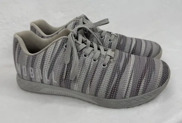 Nobull Training Shoes Women's Size 10.5 Gray Stripe Trainer Sneakers