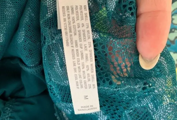 NWT Auden Teal Square Neck Floral Satin Bodysuit Size M