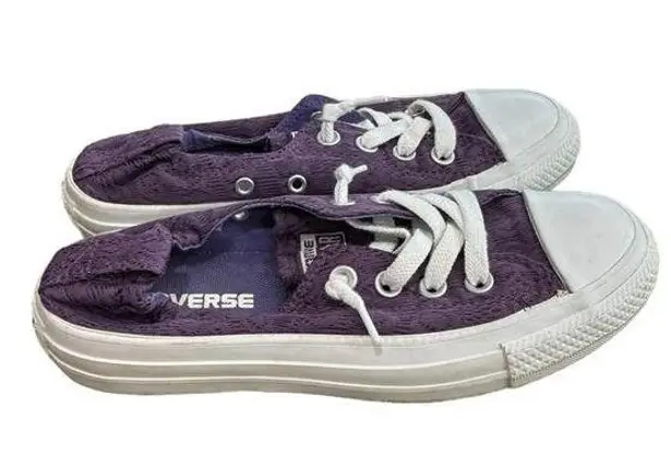 Converse  CTAS Purple lace slip on shoreline sneakers Size 6