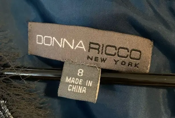 Donna Ricco NWT Silver Fringe Sleeveless Sheath Dress Size 8