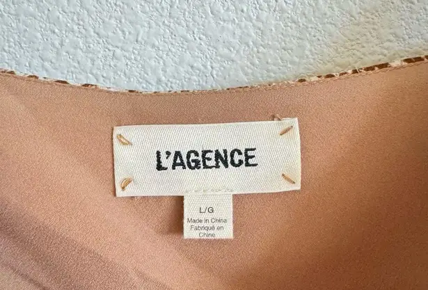 L'Agence L’agence Jane Brown Silk Snake Print Spaghetti Strap Top Women’s Large NWOT