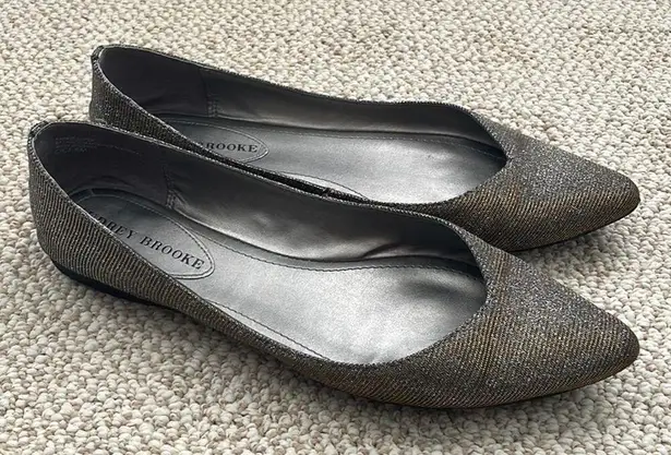 Audrey Brooke  CICI Metallic Textile Ballet Flats Pointy Toes Women’s size 8