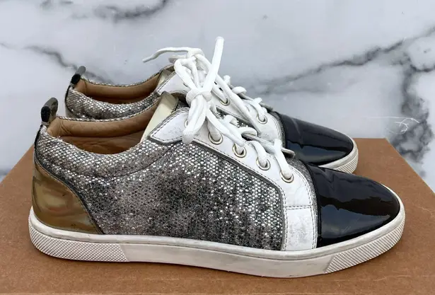 Christian Louboutin Gondoliere glitter specchio mixed leather sneakers size 35.5