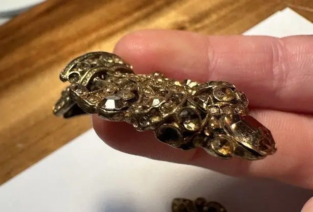 Vintage Signed Tara Rhinestone Dangle Clip On Earrings Missing Rhinestones