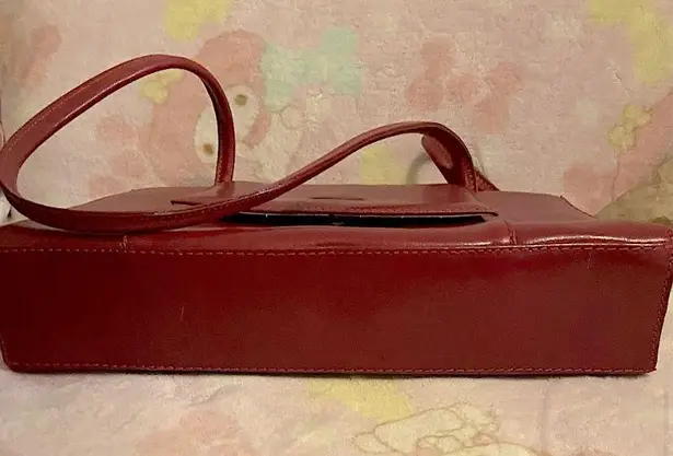 Vera Pelle Silvia T Tucci Designer vintage burgundy red Italian leather bag