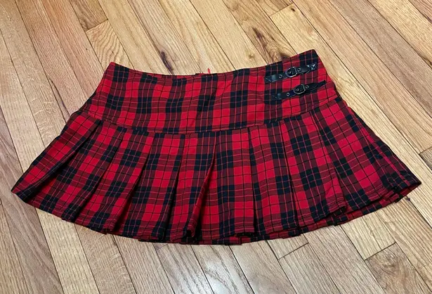 Abbey Down Jerry Leigh by Avril Lavigne Vintage Y2k Scotch Scotland Plaid Tartan Rockstar Punk pleated overlay mini