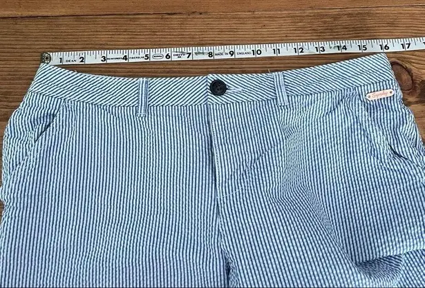 Superdry Blue Seersucker Bermuda Shorts by Size 8 100% cotton