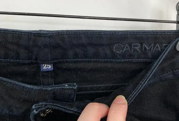 Carmar Black Moto Skinny Jeans Low Rise Faded Black Cargo Pockets Womens 25"