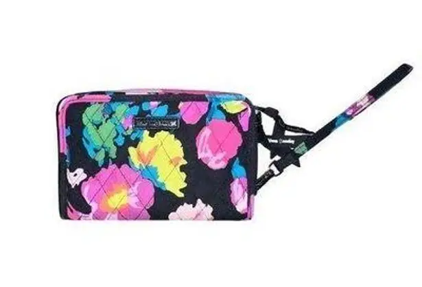 Vera Bradley Floral Black Pink Wristlet Wallet