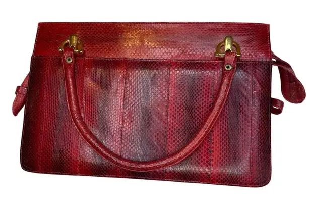 Red and Black Snake Print Handbag with Inside Zip Pockets – Bold & Functional