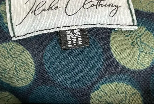 Idaho Clothing Indian Dress Maxi Scarf Set Dots Stripe Medium Cut Out Green Gold