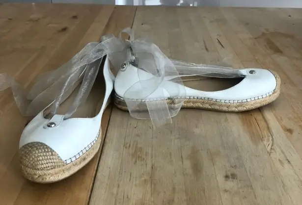 Stuart Weitzman White Tie Espadrilles