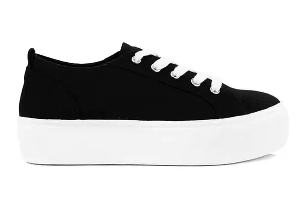 Soda Black Canvas Platform Sneaker