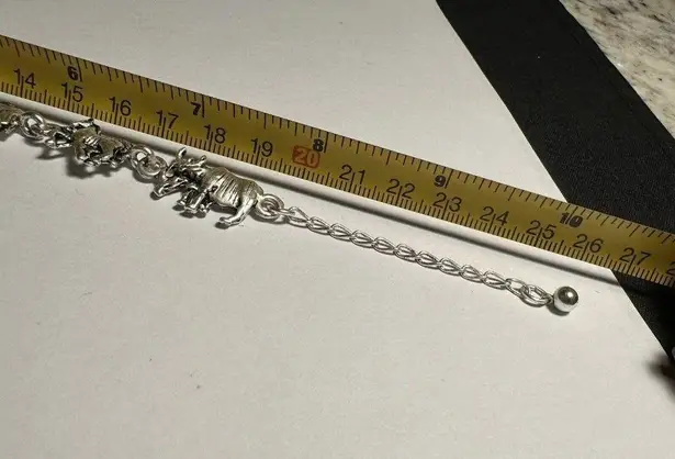 Silver Tone Noah’s Ark Animal Bracelet Extension Chain Adjustable 8