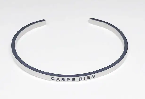 MantraBand Silver Bracelet Carpe Diem Bangle