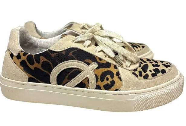 Loci Temperley Seven Cheetah Print Low Suede Sneaker 39 Brown Size 8
