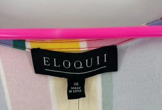 Eloquii Dress Size 26 Stripe Curvy Plus Wrap Super Stretchy Candy Rainbow NWT