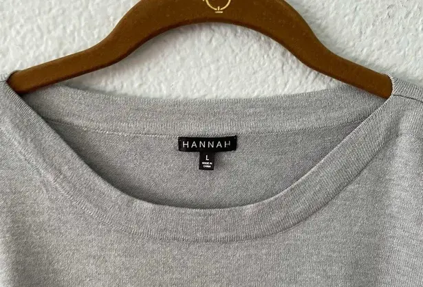 Lightweight Grey Sweater Top Pearl Detail Women's size large