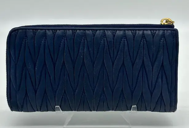 Miu Miu Navy Continental Leather Wallet