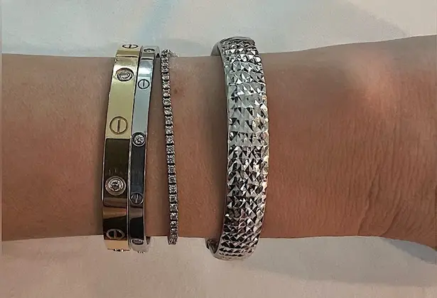 Sterling Silver 925 Diamond Cut Solid Bracelet Bangle 40g