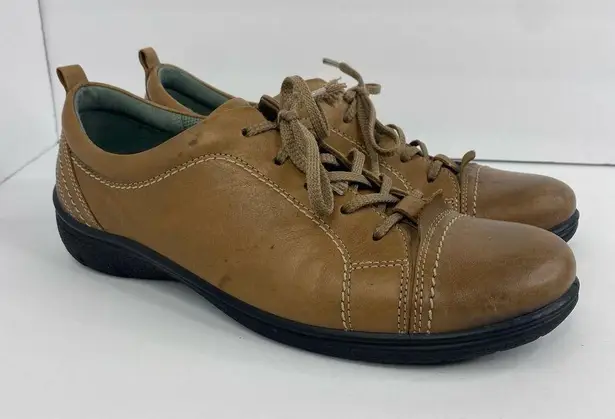 Ecco Cap Toe Oxford Derby Casual Leather Shoes Brown Womens size 40 9.5