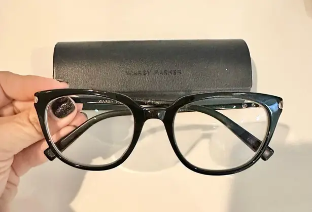 Warby Parker  Maeve Glasses in Jet Black with Rose Gold