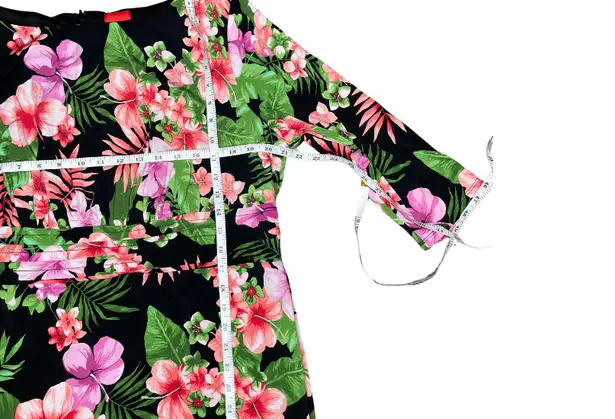 Melrose and Market MELROSE Black Floral 3/4-Sleeve Straight Shealth Floral Dress Plus-size 18W