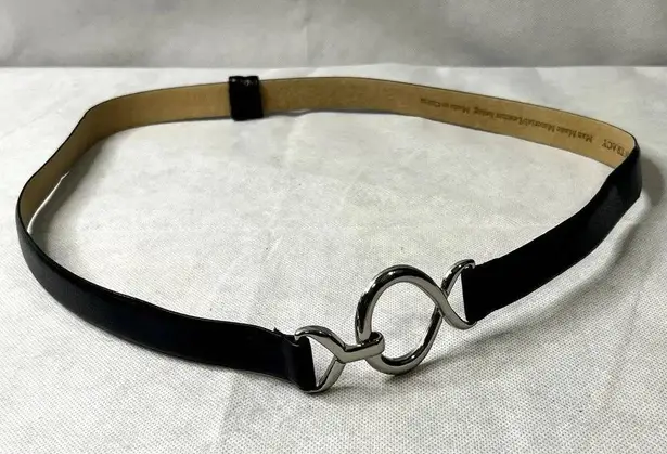 Ellen Tracy Black Adjustable Belt Circle and Hook Closure OS