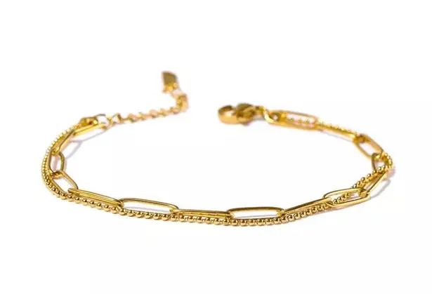 18K Gold layered paperclip bracelet