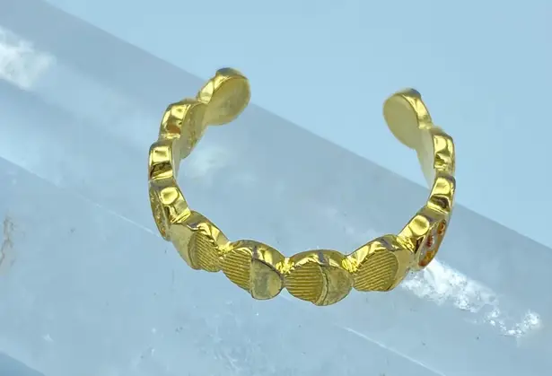 Sterling Silver CZ Toe Ring Gold Plated