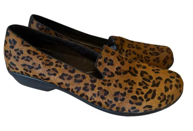 Dansko Olivia Calf Hair Cheetah Print Loafers Flats Slip On Size 41- US 10.5/11