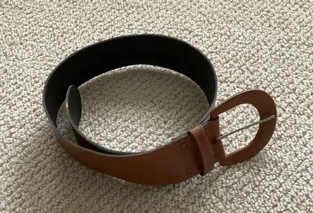 Y2K Faux Snake Skin Belt Thick High Waist Size XS Statement Brown