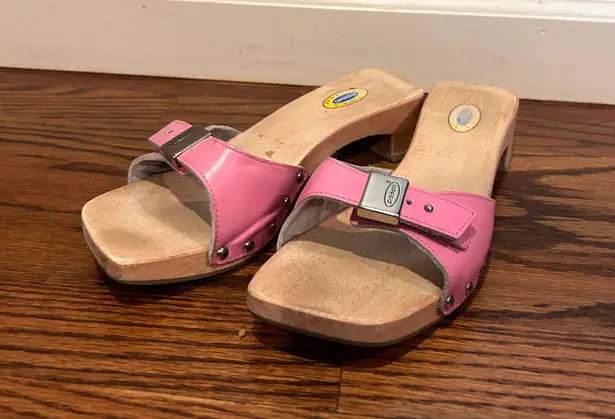 Dr. Scholls vintage pink wooden sandals