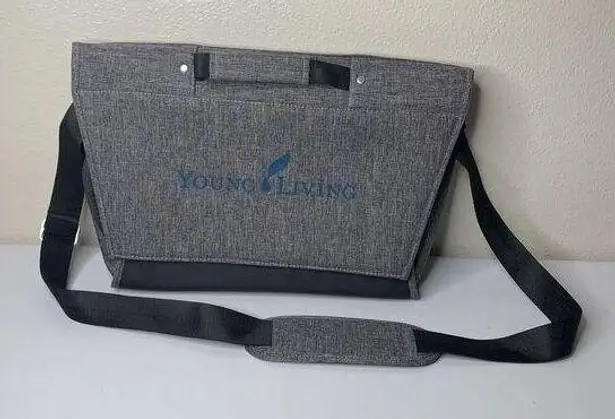Young Living Essential Oils Messenger Bag Gray Shoulder Strap Many Pockets Clean